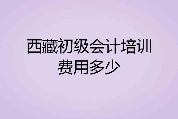 西藏初级会计培训费用多少