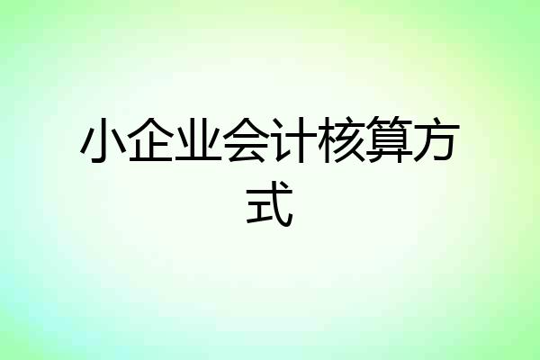 小企业会计核算方式