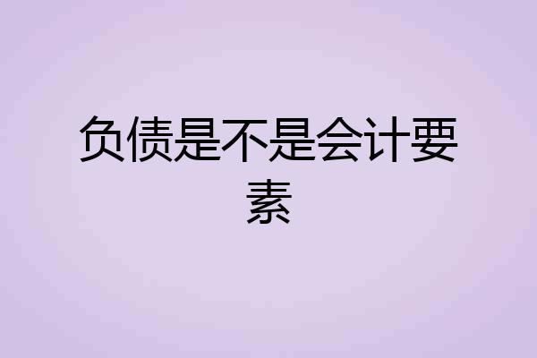 负债是不是会计要素