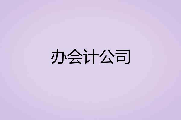 办会计公司