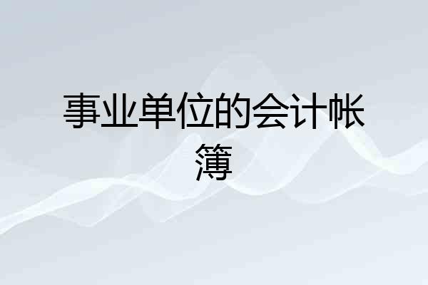事业单位的会计帐簿