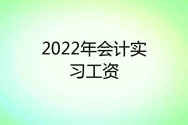 2022年会计实习工资