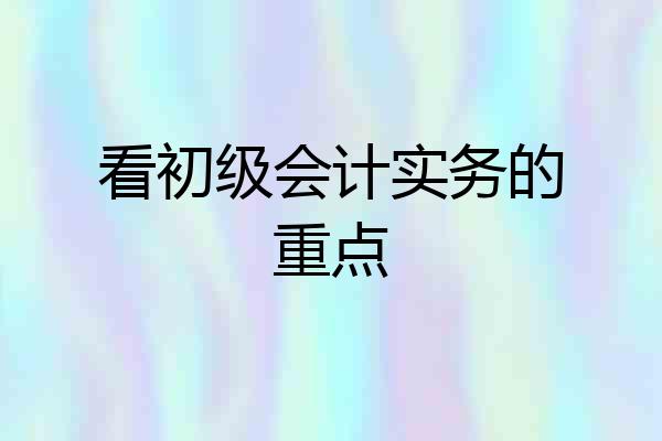 看初级会计实务的重点