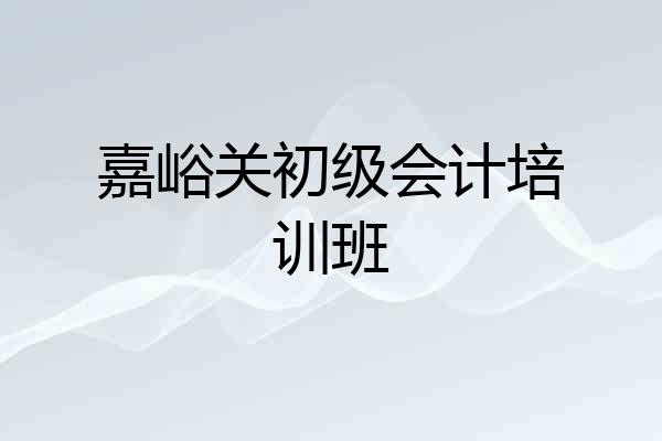 嘉峪关初级会计培训班