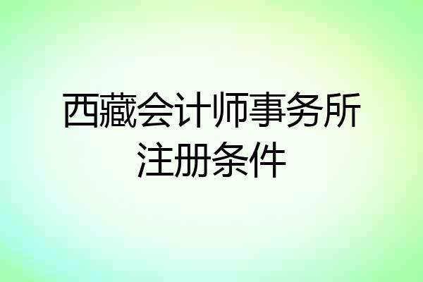 西藏会计师事务所注册条件