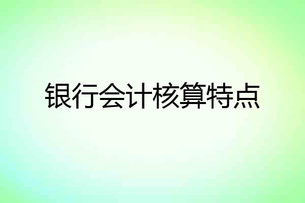 银行会计核算特点