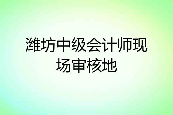 潍坊中级会计师现场审核地