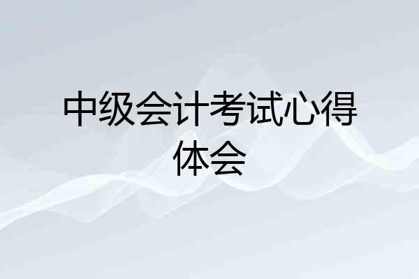 中级会计考试心得体会