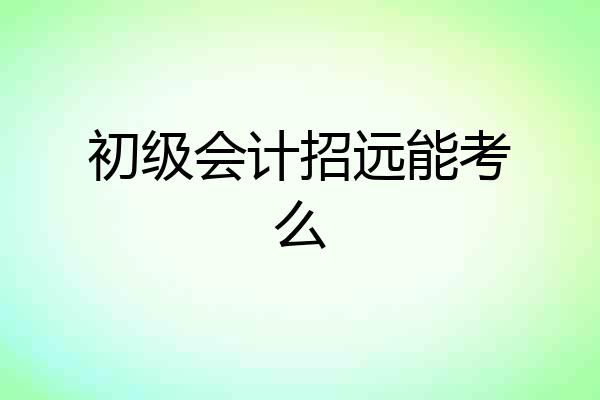 初级会计招远能考么