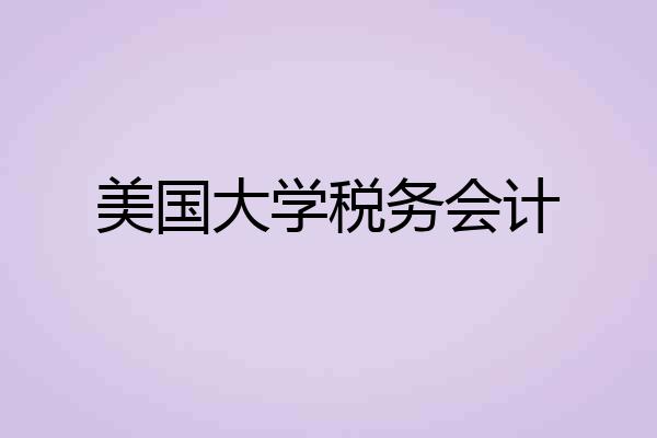 美国大学税务会计
