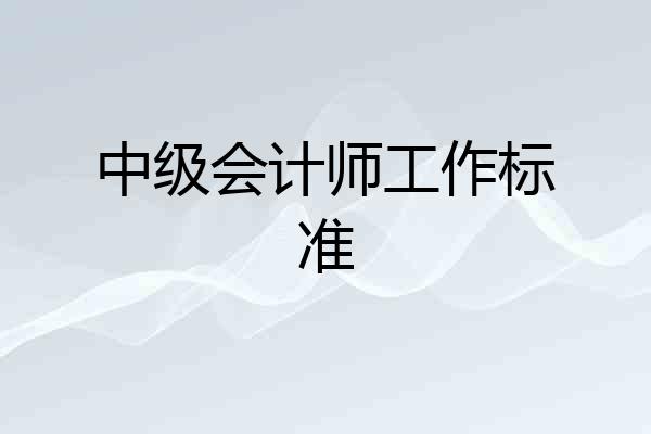 中级会计师工作标准