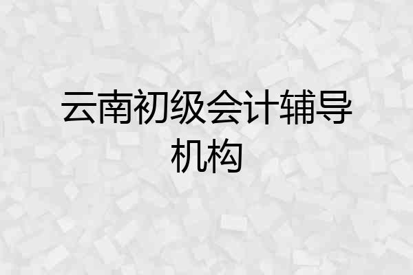 云南初级会计辅导机构