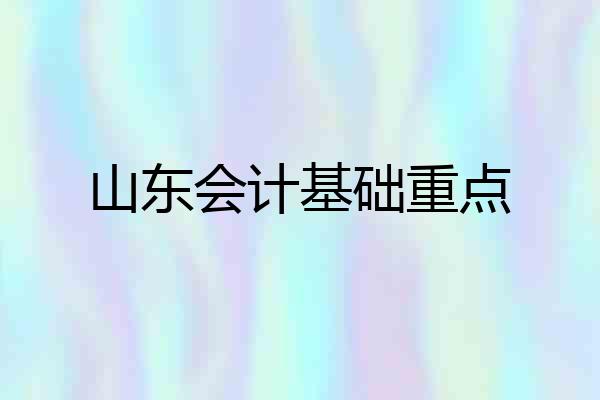 山东会计基础重点