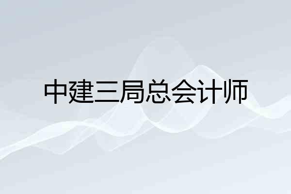 中建三局总会计师