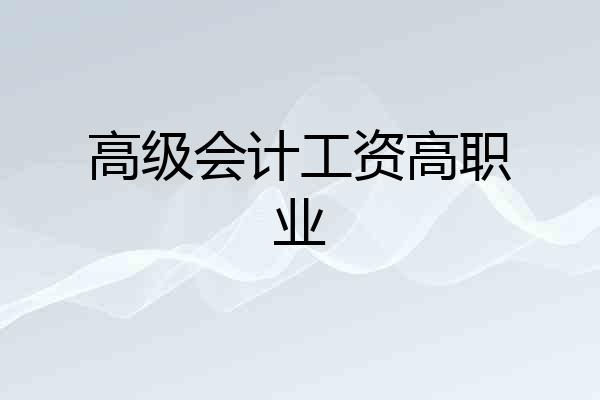 高级会计工资高职业