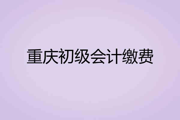 重庆初级会计缴费