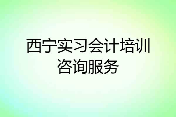 西宁实习会计培训咨询服务