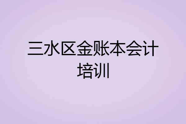三水区金账本会计培训