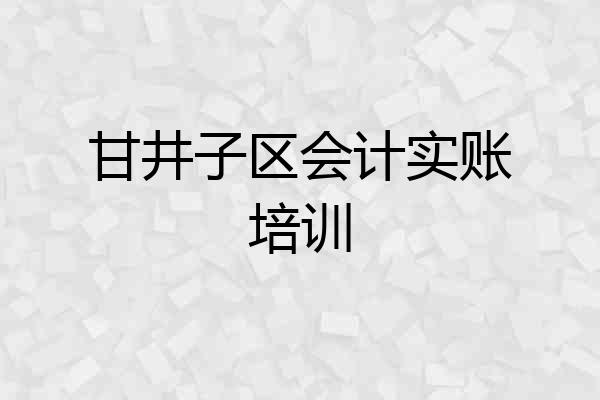 甘井子区会计实账培训
