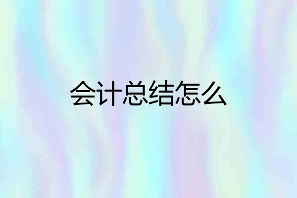 会计总结怎么