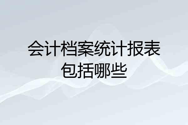 会计档案统计报表包括哪些