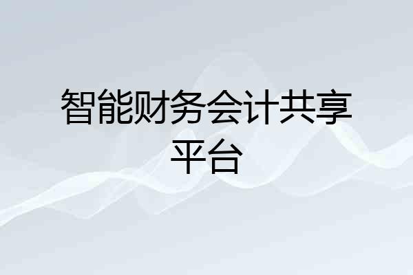 智能财务会计共享平台