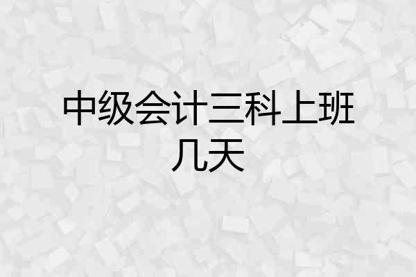 中级会计三科上班几天