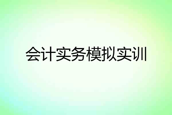 会计实务模拟实训