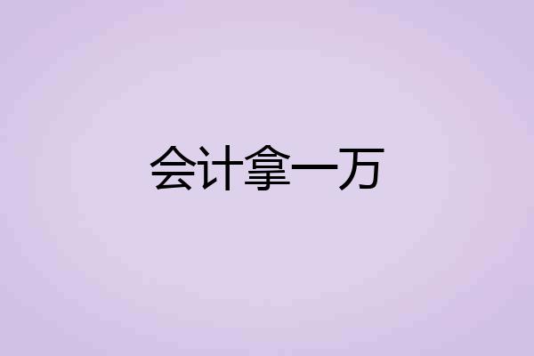 会计拿一万