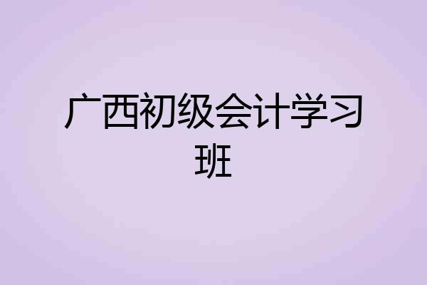 广西初级会计学习班