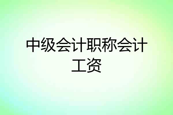 中级会计职称会计工资