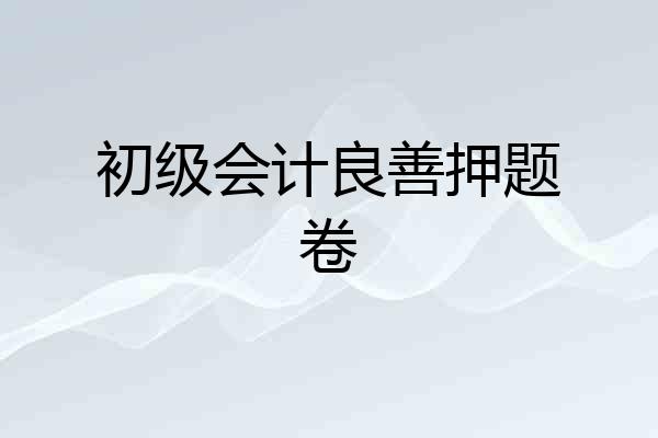 初级会计良善押题卷