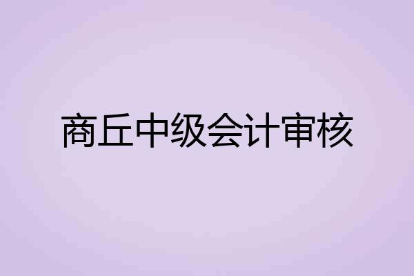 商丘中级会计审核