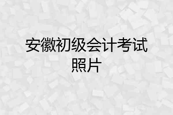 安徽初级会计考试照片