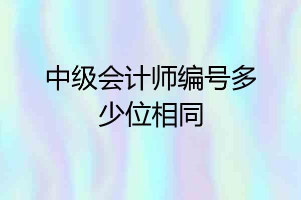 中级会计师编号多少位相同