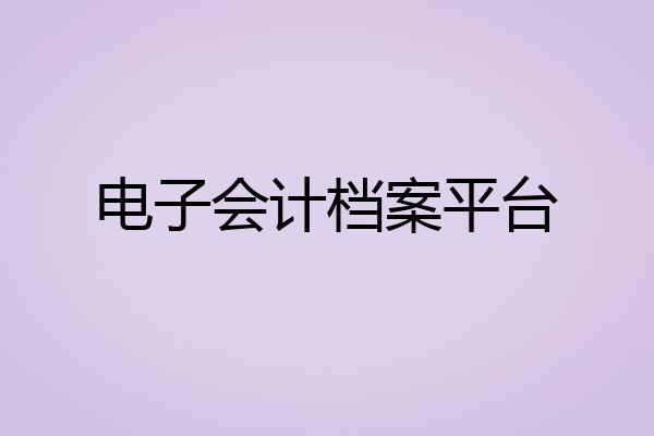 电子会计档案平台
