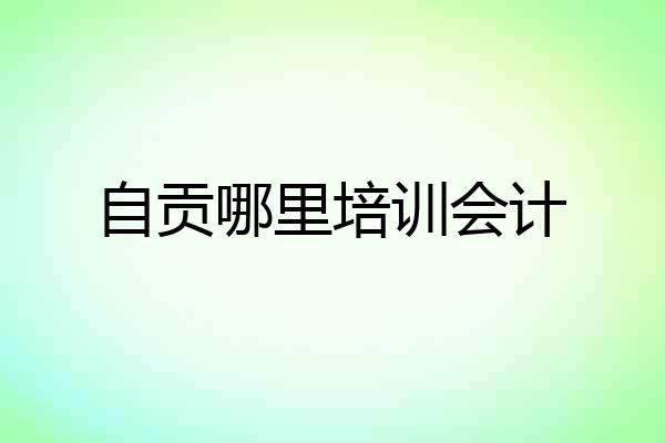 自贡哪里培训会计