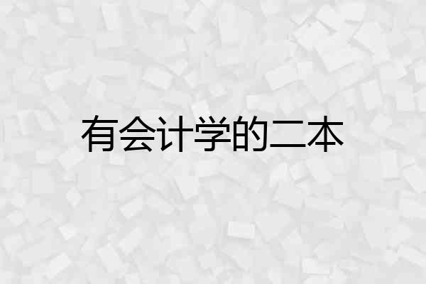 有会计学的二本