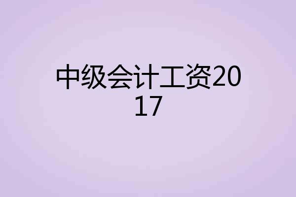 中级会计工资2017