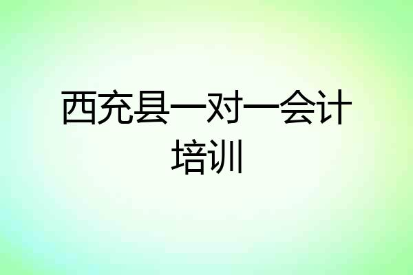 西充县一对一会计培训