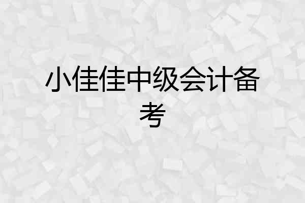 小佳佳中级会计备考