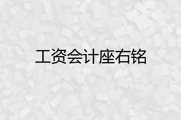 工资会计座右铭