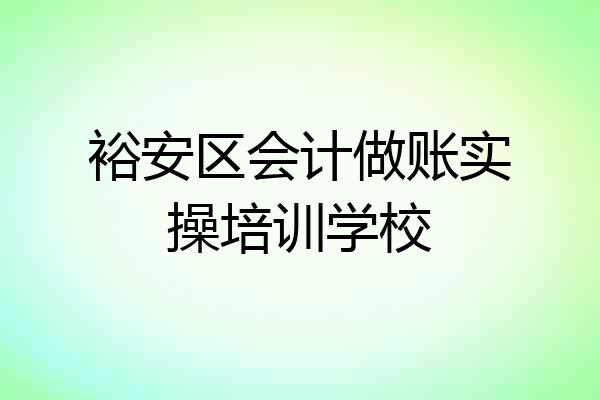 裕安区会计做账实操培训学校