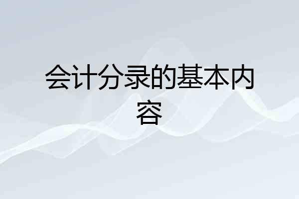 会计分录的基本内容