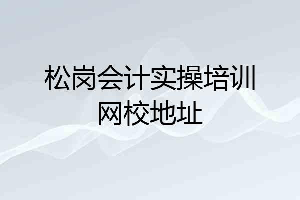 松岗会计实操培训网校地址