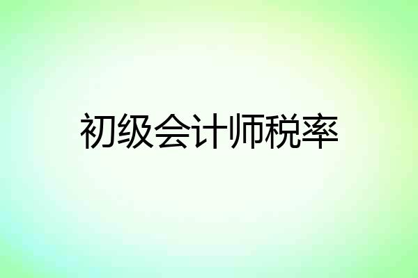 初级会计师税率