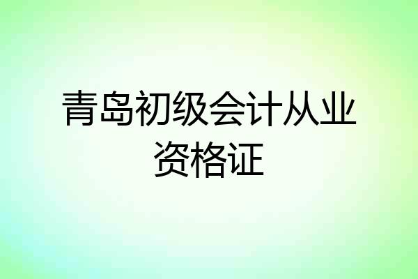 青岛初级会计从业资格证