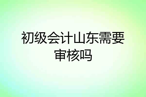 初级会计山东需要审核吗