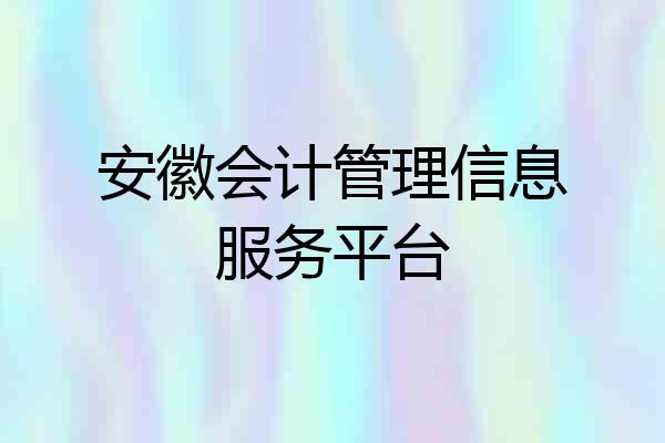 安徽会计管理信息服务平台