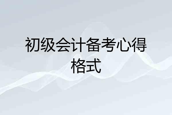 初级会计备考心得格式